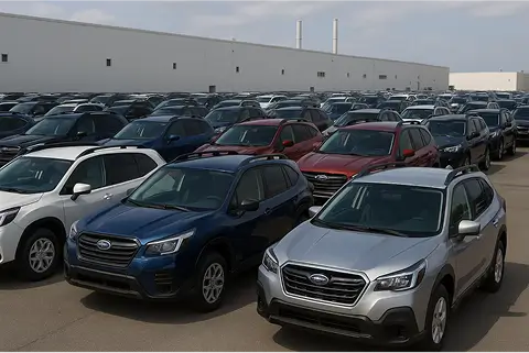 Many vehicles in a lot